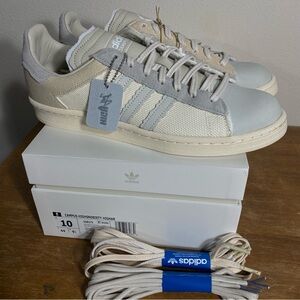 Size 10 - Adidas Campus  highsnobiety “High Art” Off White Suede Leather Canvas